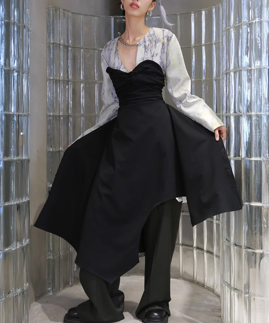 Vertical Pleated Tube Top Dress