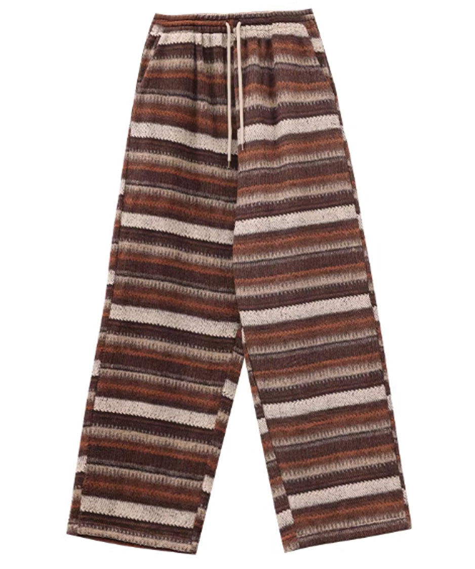 Brush Stripe Knit Wide Pants