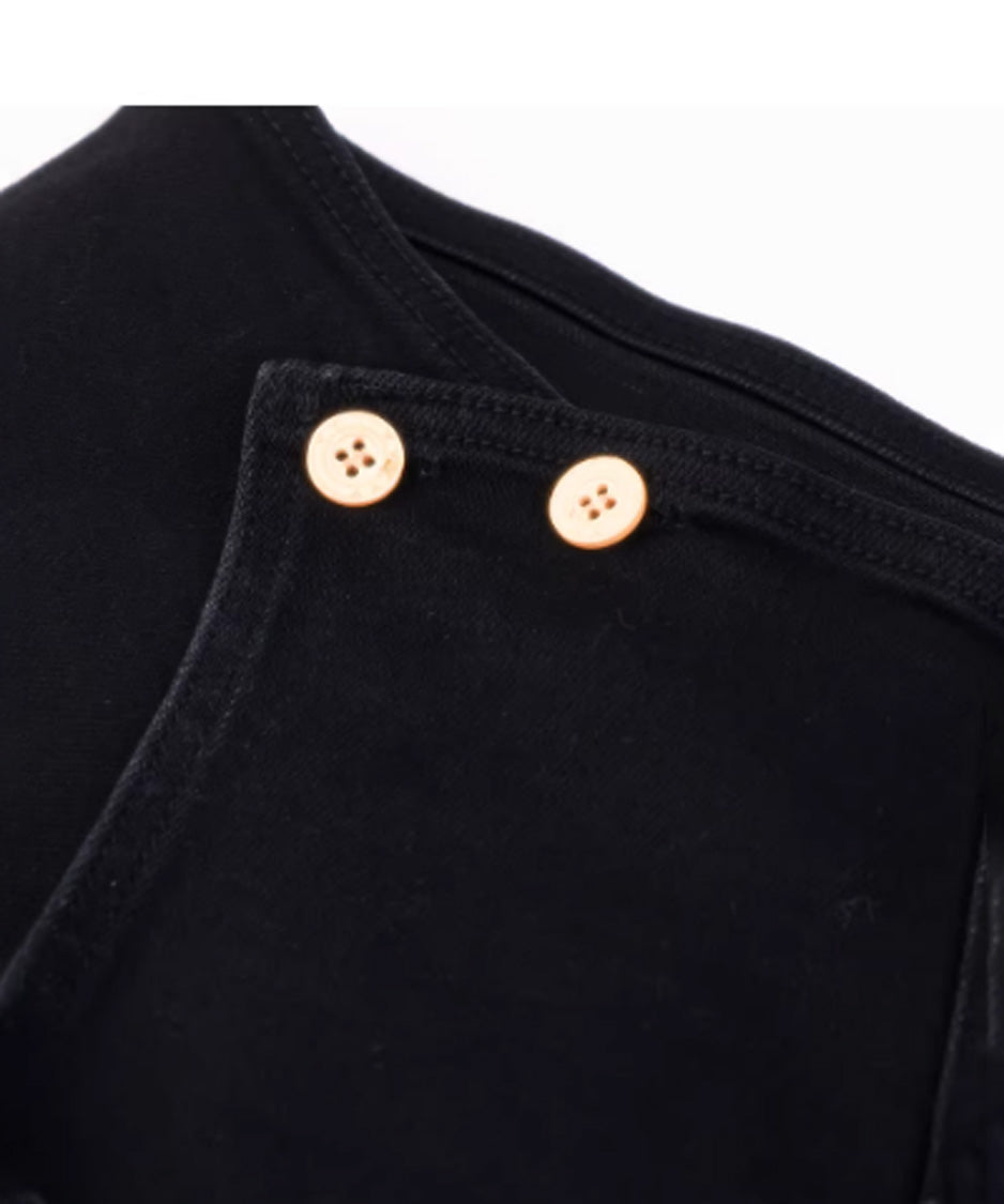Wrap Layer Lace-Up Flare Denim Pants