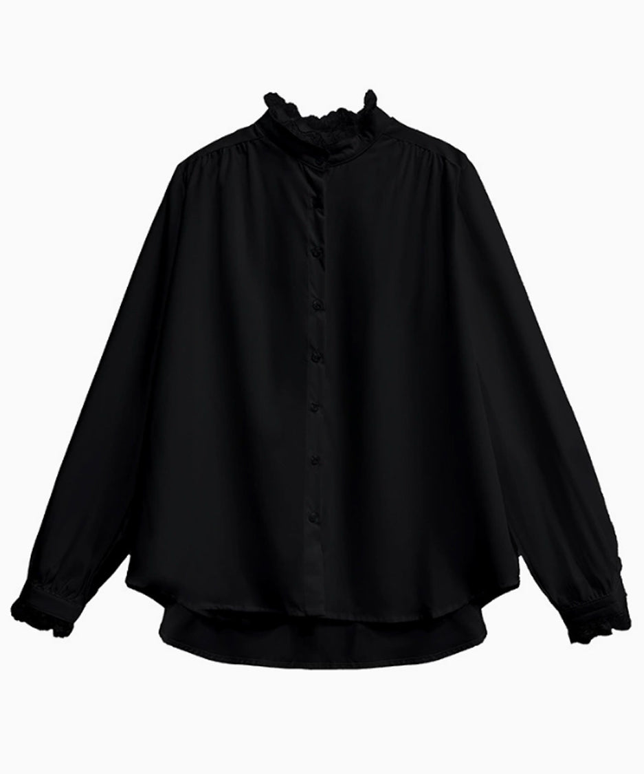 Lace Stand-up Collar Blouse