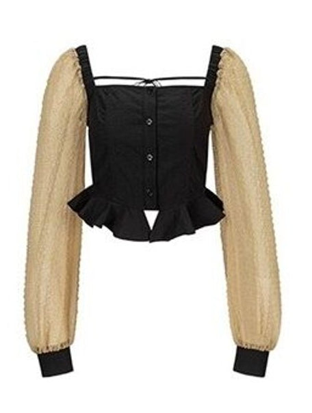 Square-neck Patchwork Top