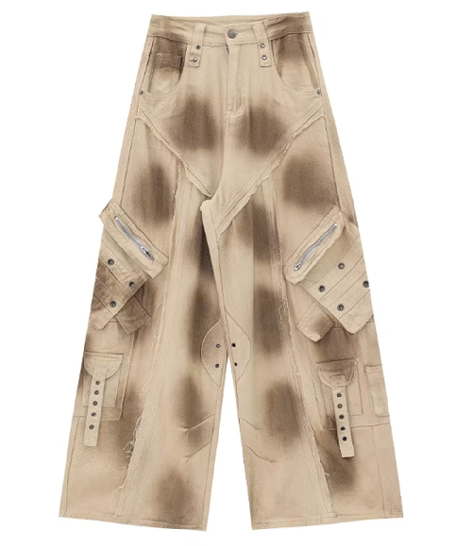 Dust Wash Multi Pocket Wide Pants