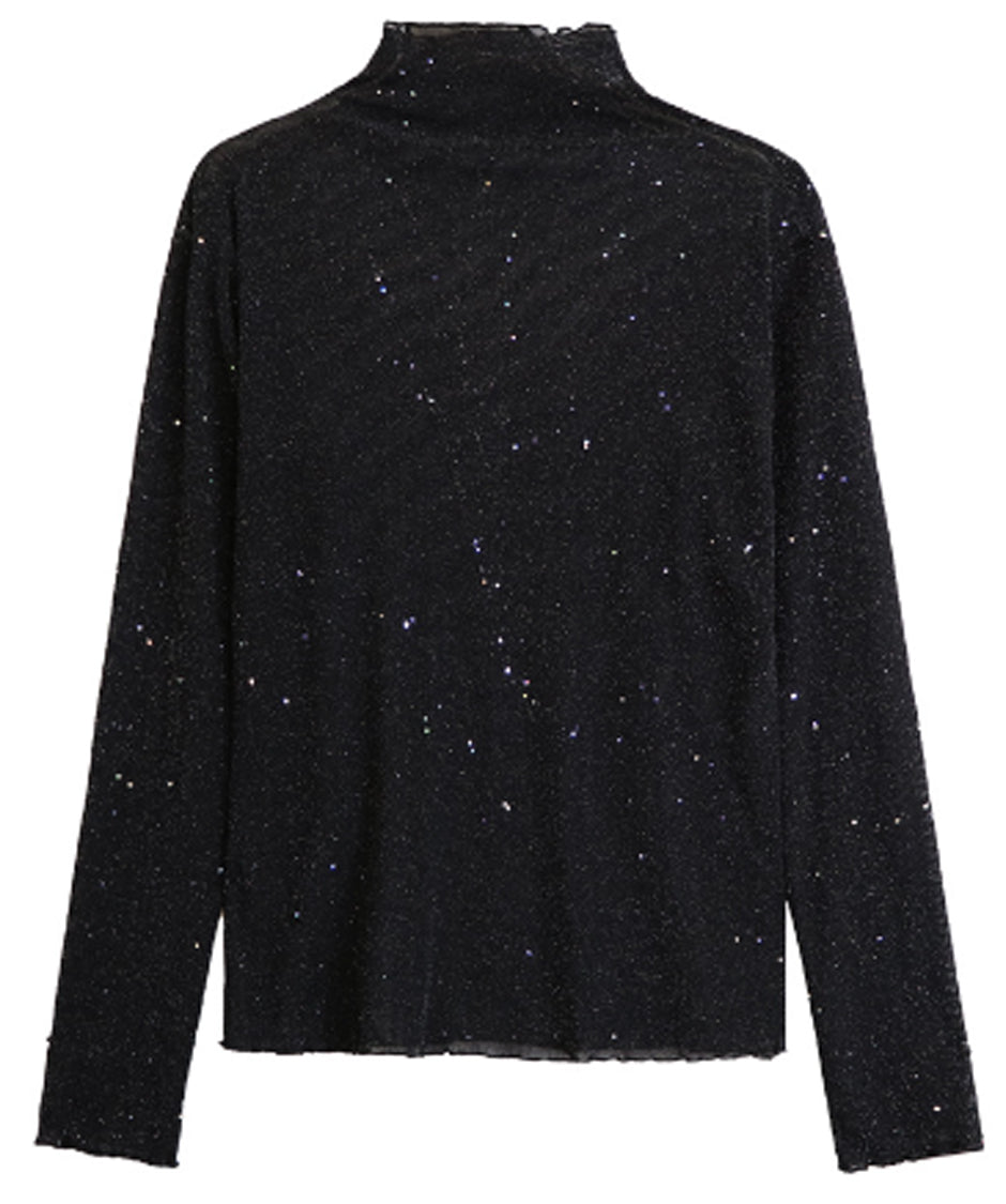Shiny Turtleneck Top