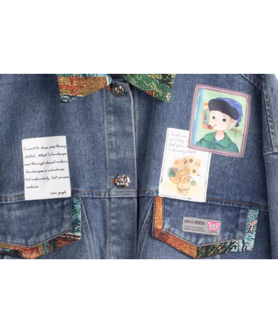 Jacquard Ribbon Denim Jacket