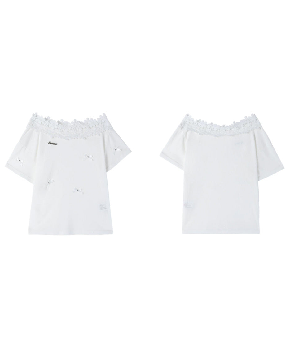 Lace Blossom Shoulder Tee