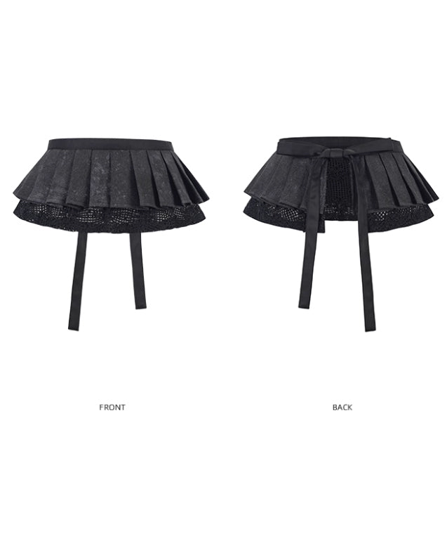 Pleated Belted Waist Piece
