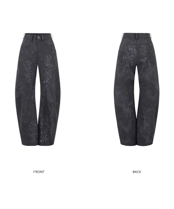 Marbled Wide Cargo Pants