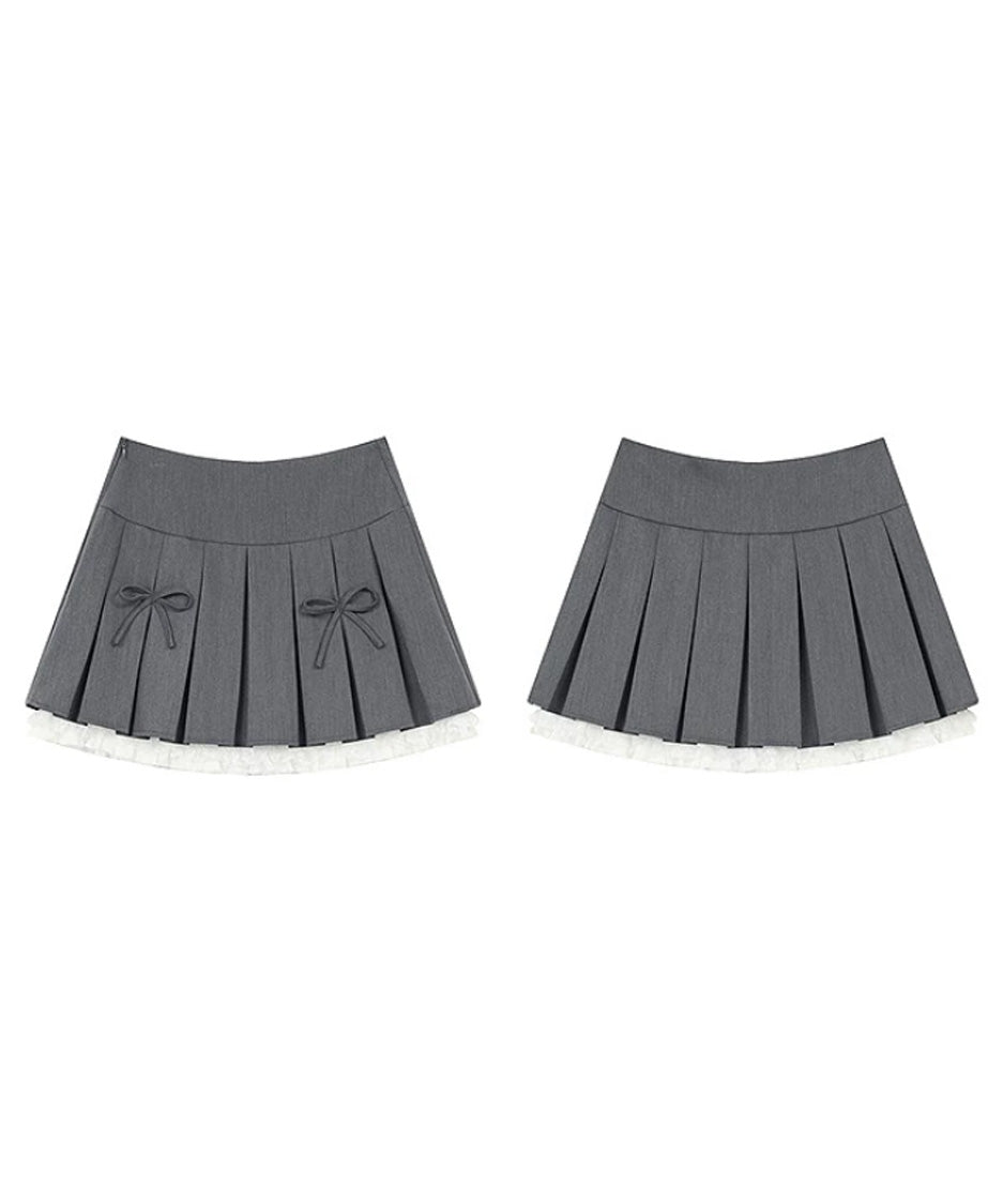 Ribbon Mist Pleat Skirt