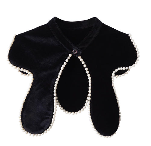 Velvet Pearl Trim Collar