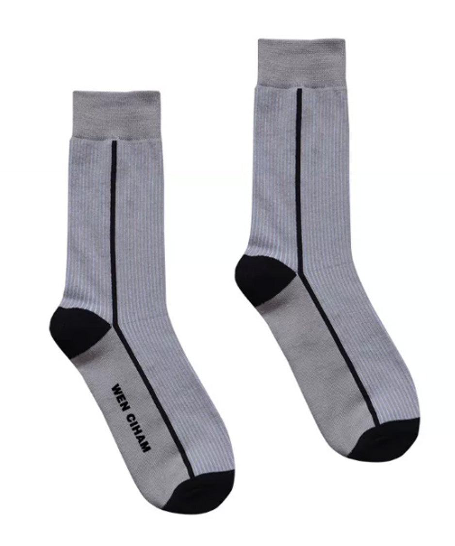 Linear Rib Crew Socks