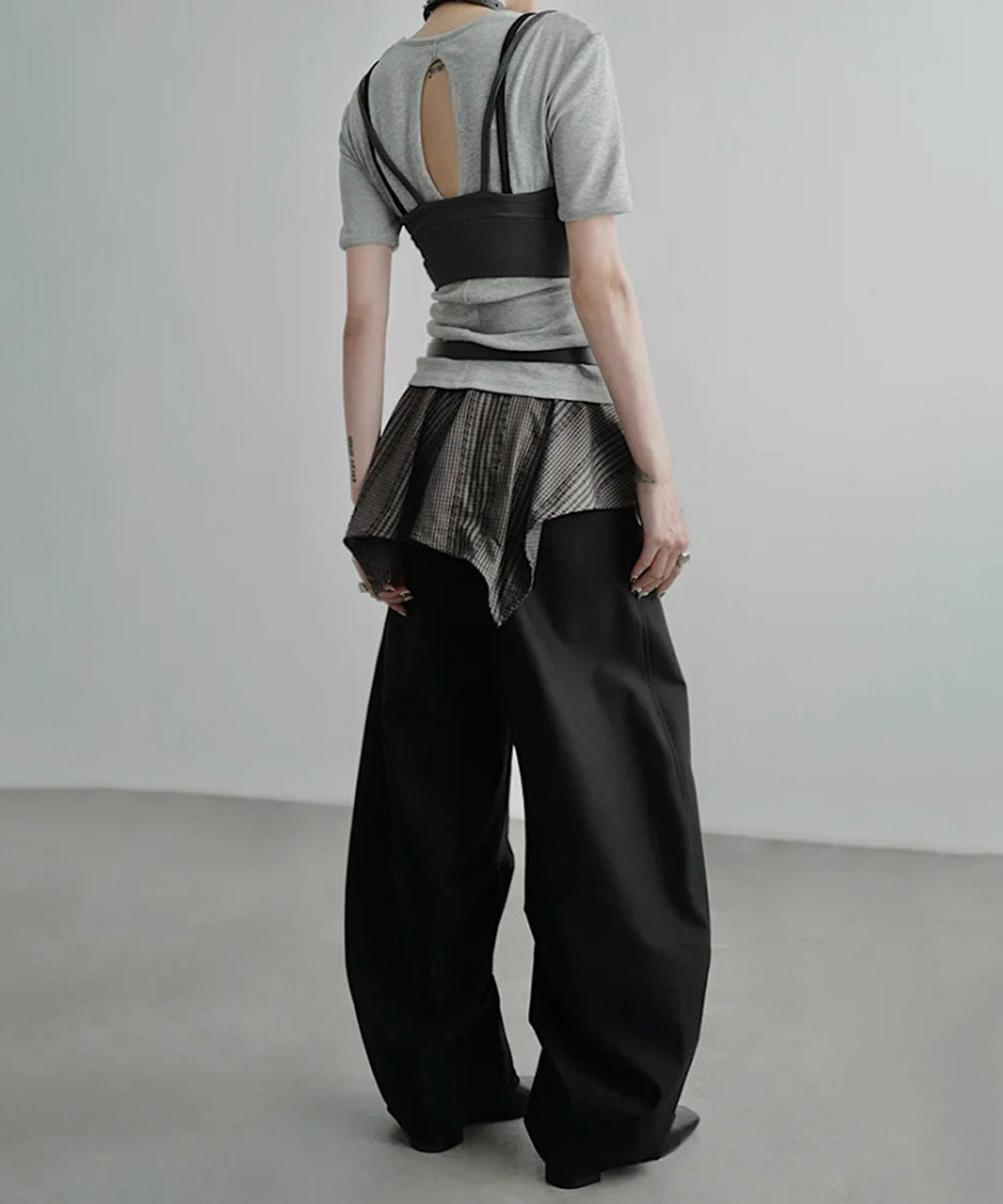 Shadow Flare Tuck Pants
