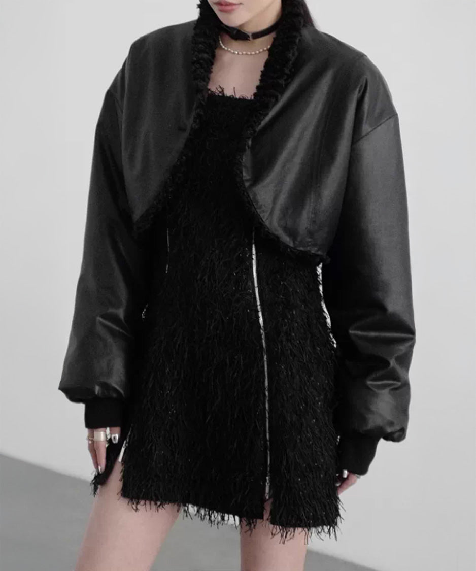 Reversible Fleece Cropped Jacket