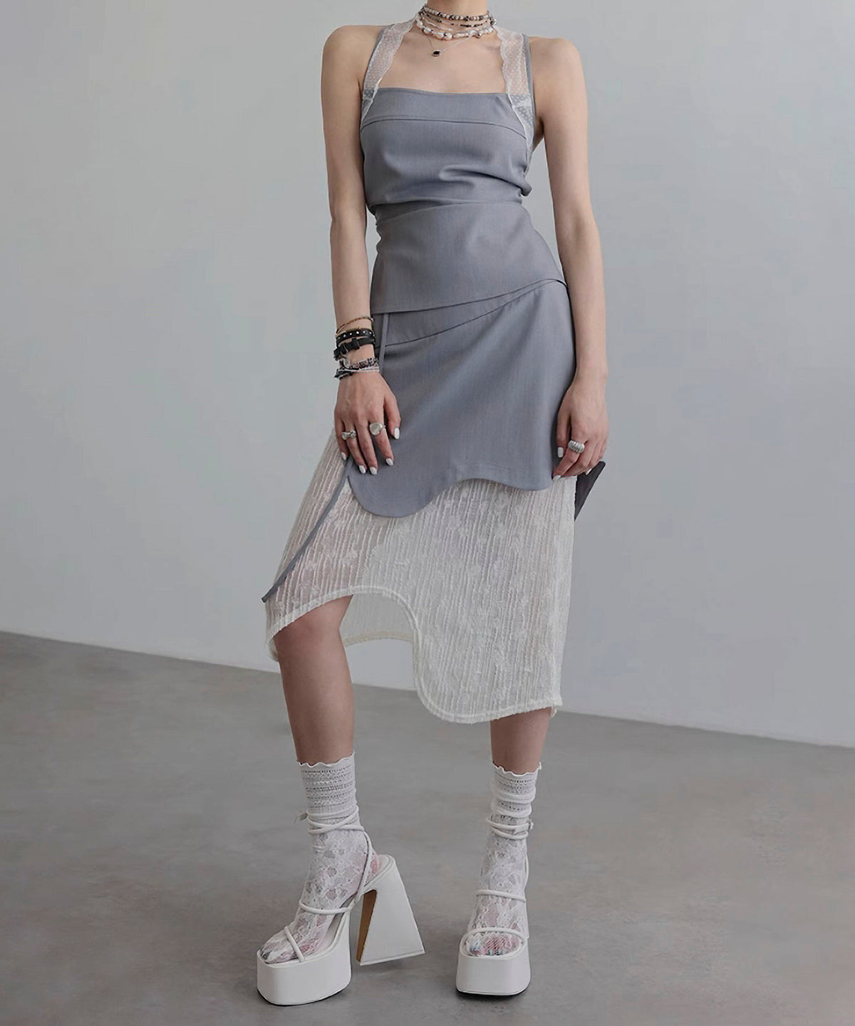 Wave Line Patchwork Skirt