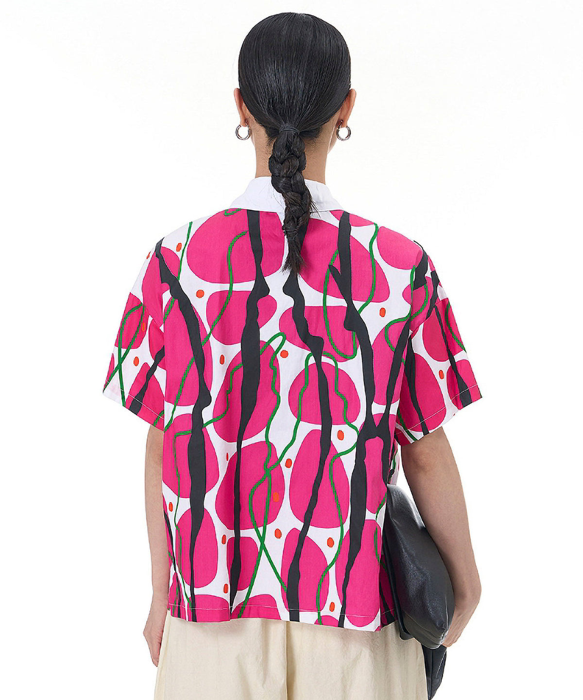 Contrasting Print Blouse