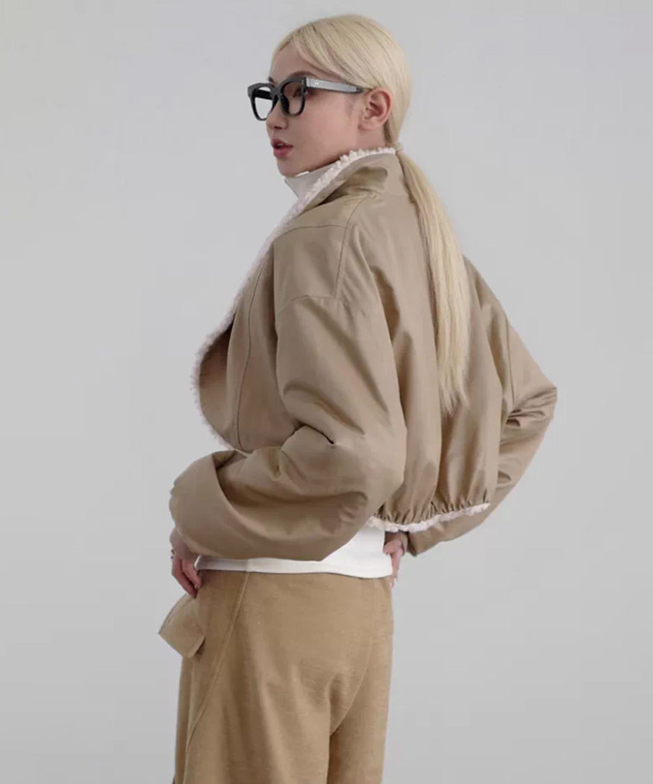 Reversible Fleece Cropped Jacket