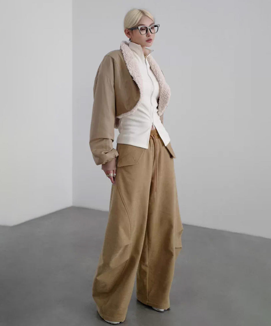 Reversible Fleece Cropped Jacket