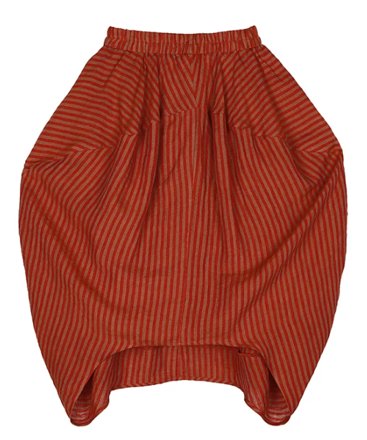 Red Stripe Balloon Skirt