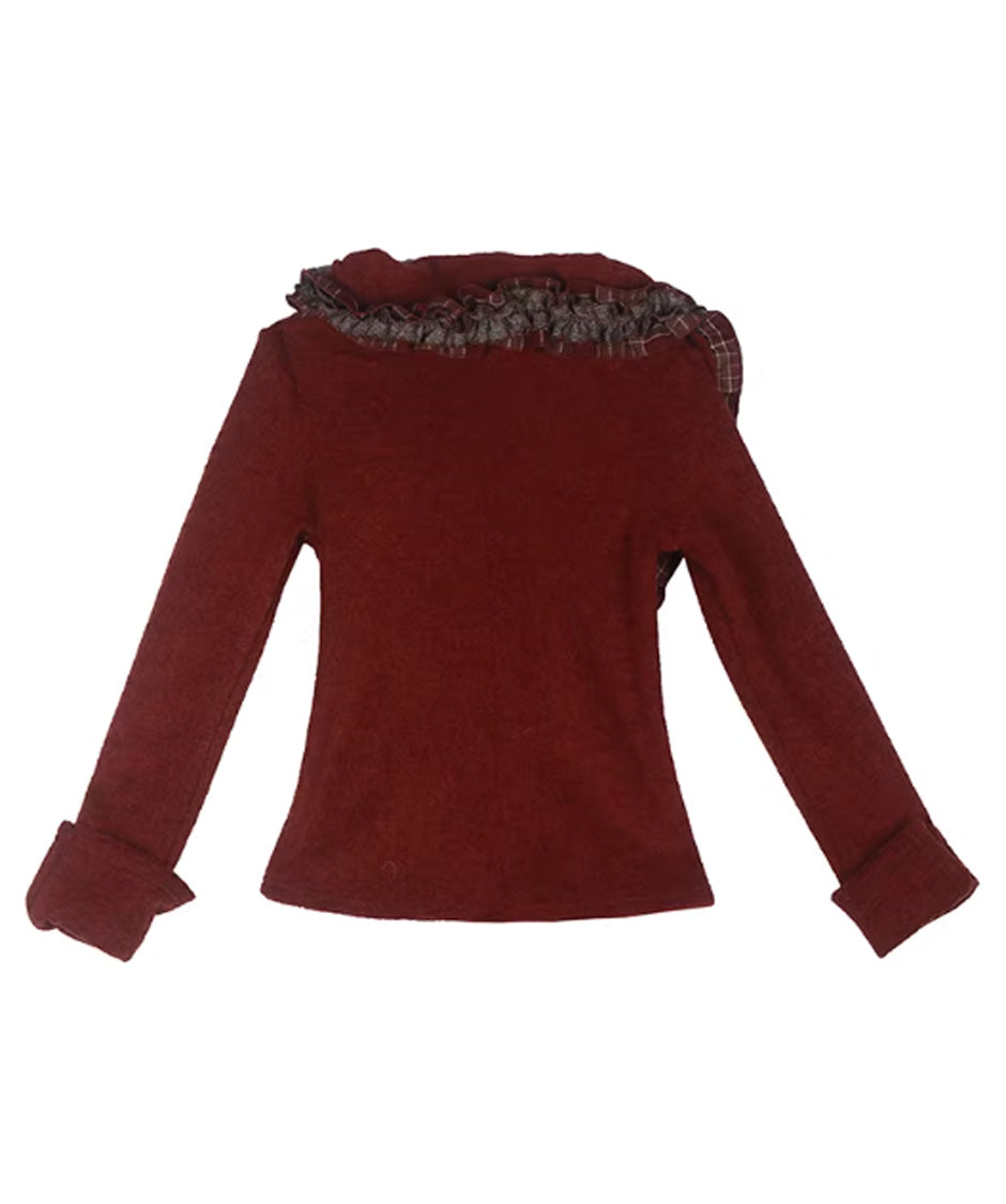 Ruffle Trim Wrap Cardigan