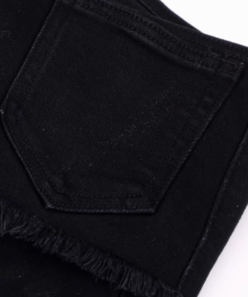 Wrap Layer Lace-Up Flare Denim Pants