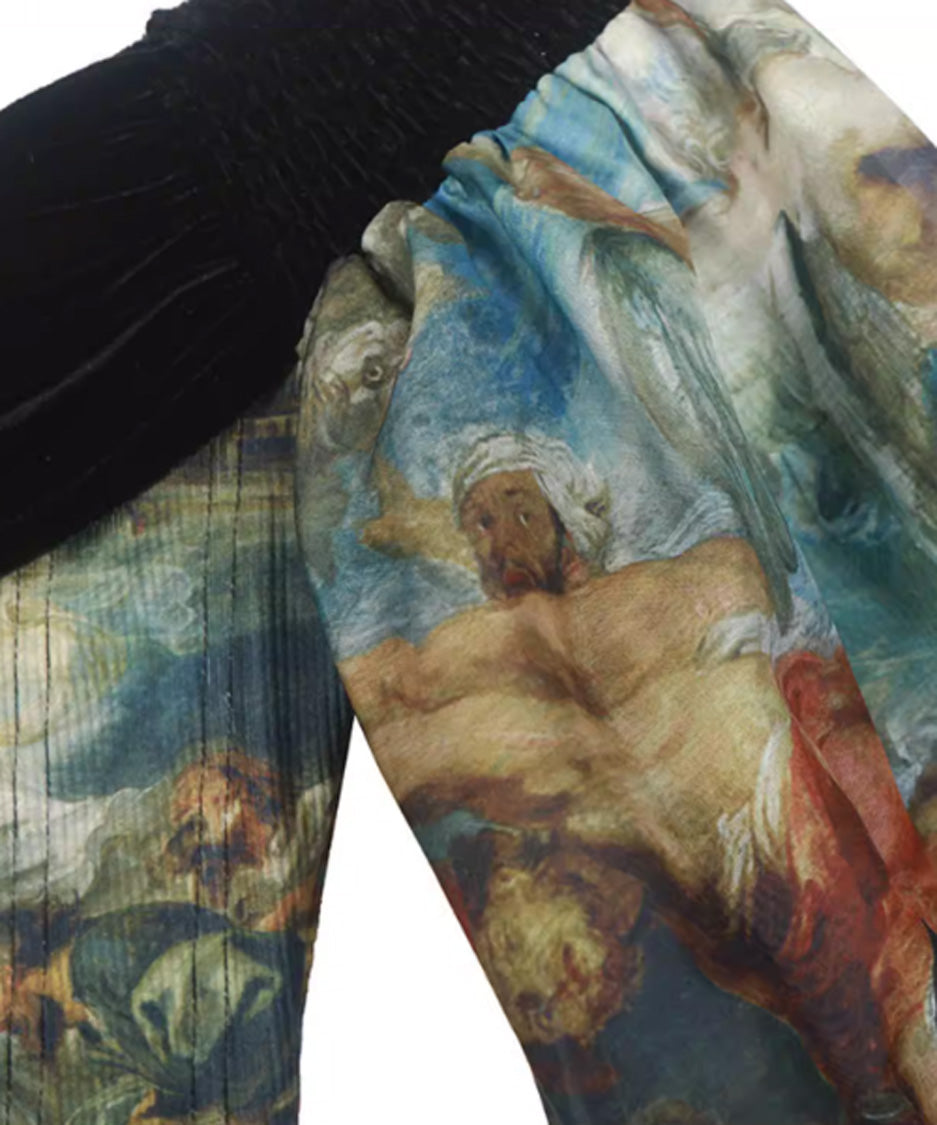 Baroque Art Off Shoulder Volume Top