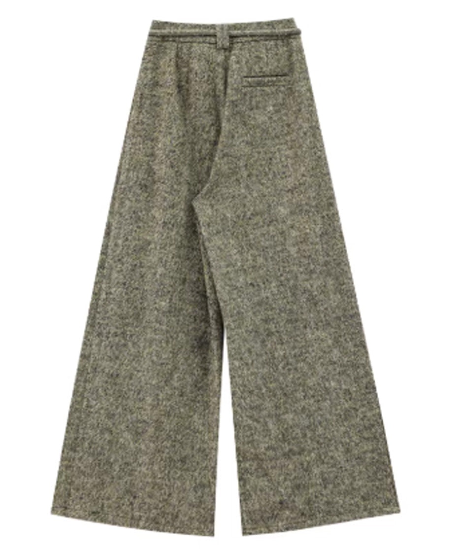 Tweed Tuck Wide Slacks