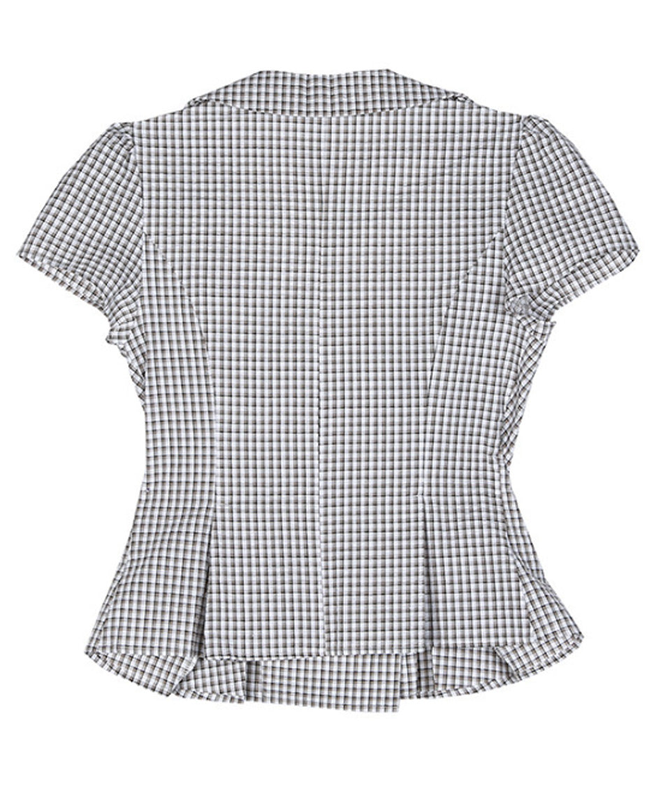 Grid Line Panel Blouse