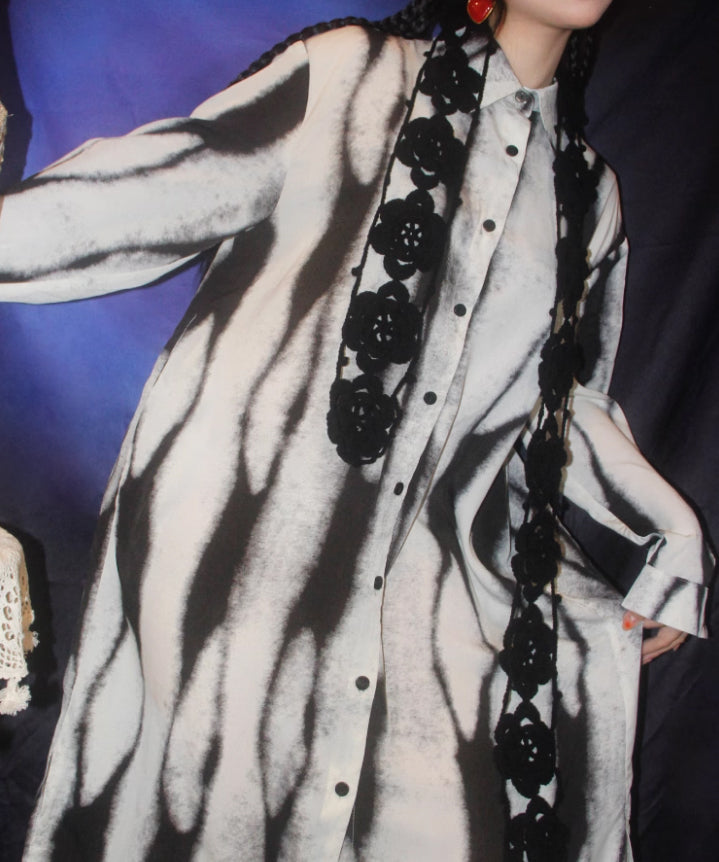 Monochrome Shadow Shirt Dress