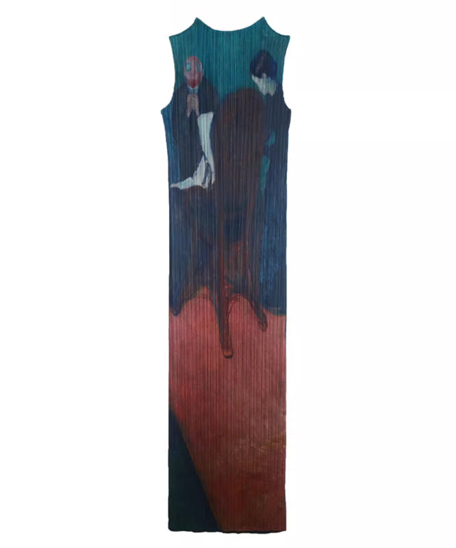 Painting Motif Sleeveless Dress
