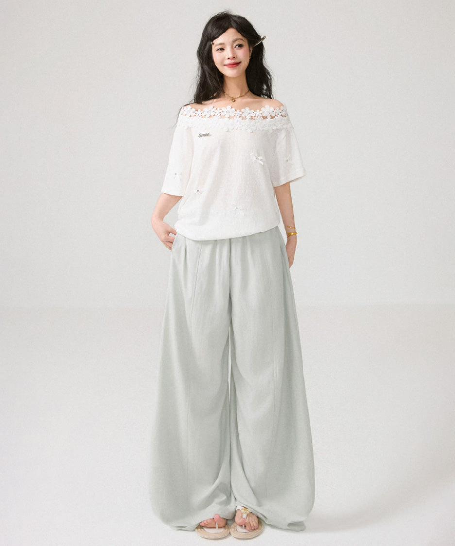 Lace Blossom Shoulder Tee