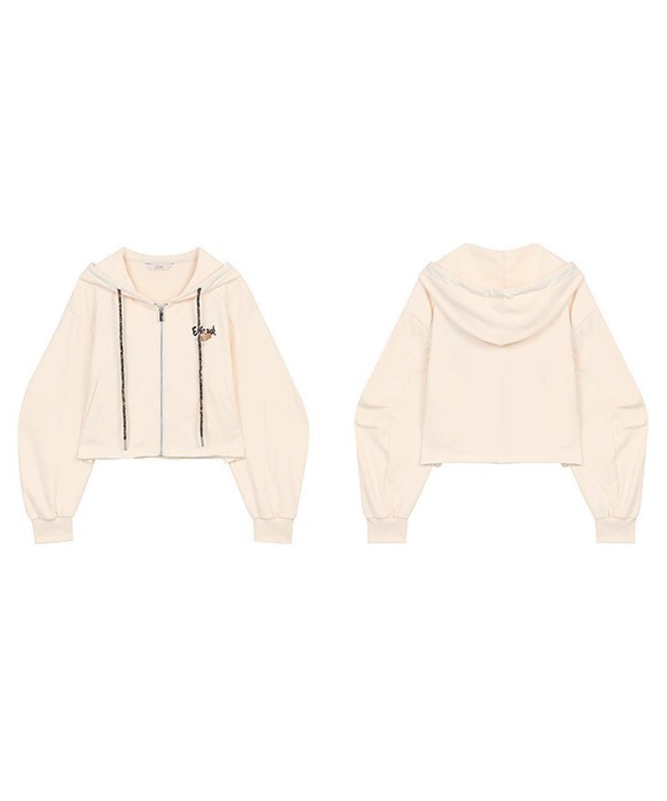 Mocha Crop Hoodie
