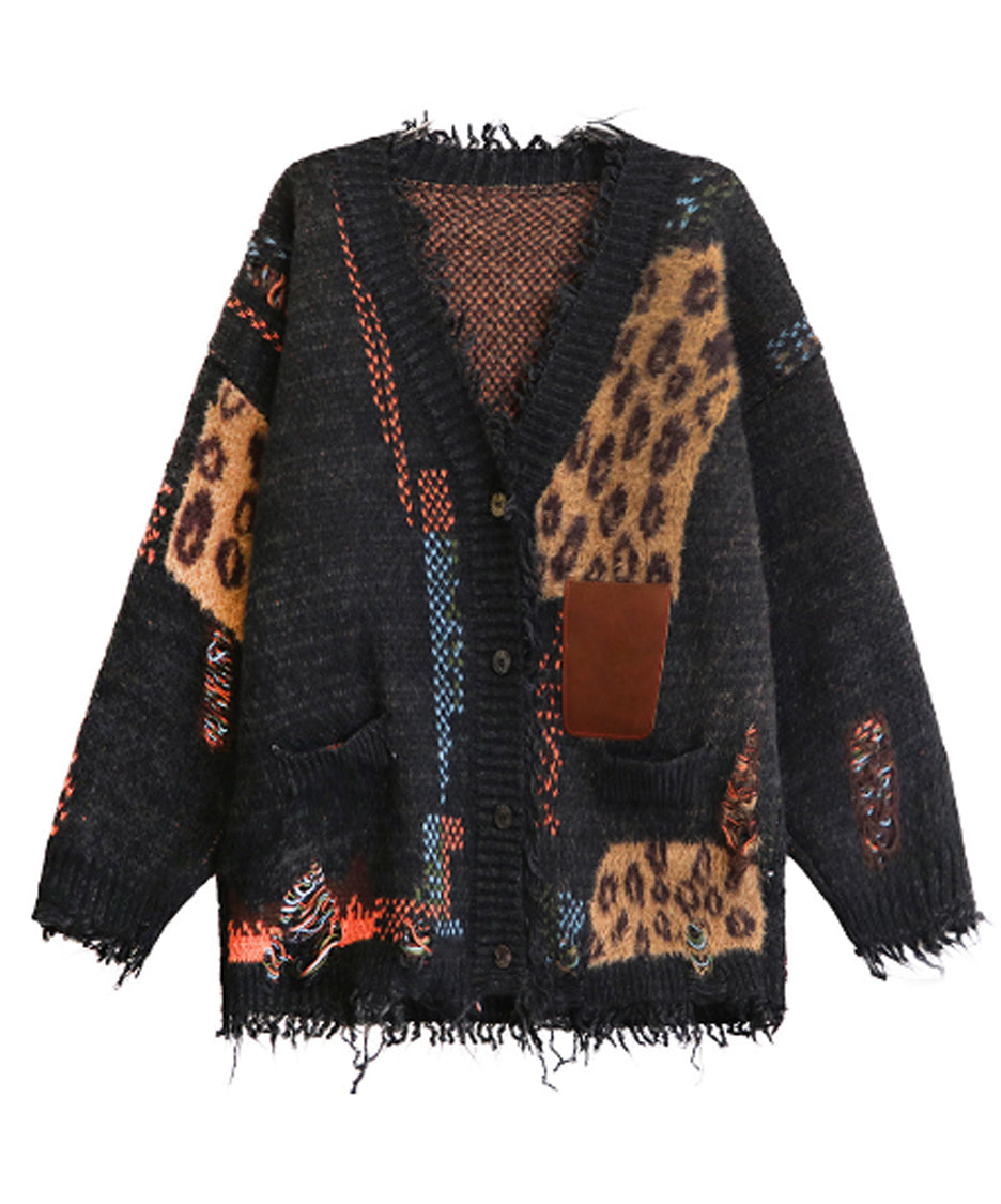 Leopard Patchwork Cardigan