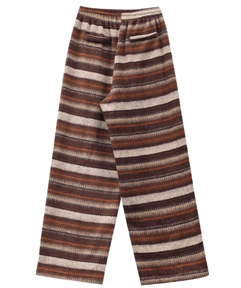 Brush Stripe Knit Wide Pants