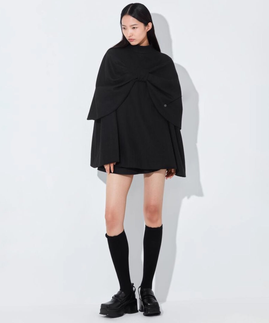 Bow Cape Wool Blend Top
