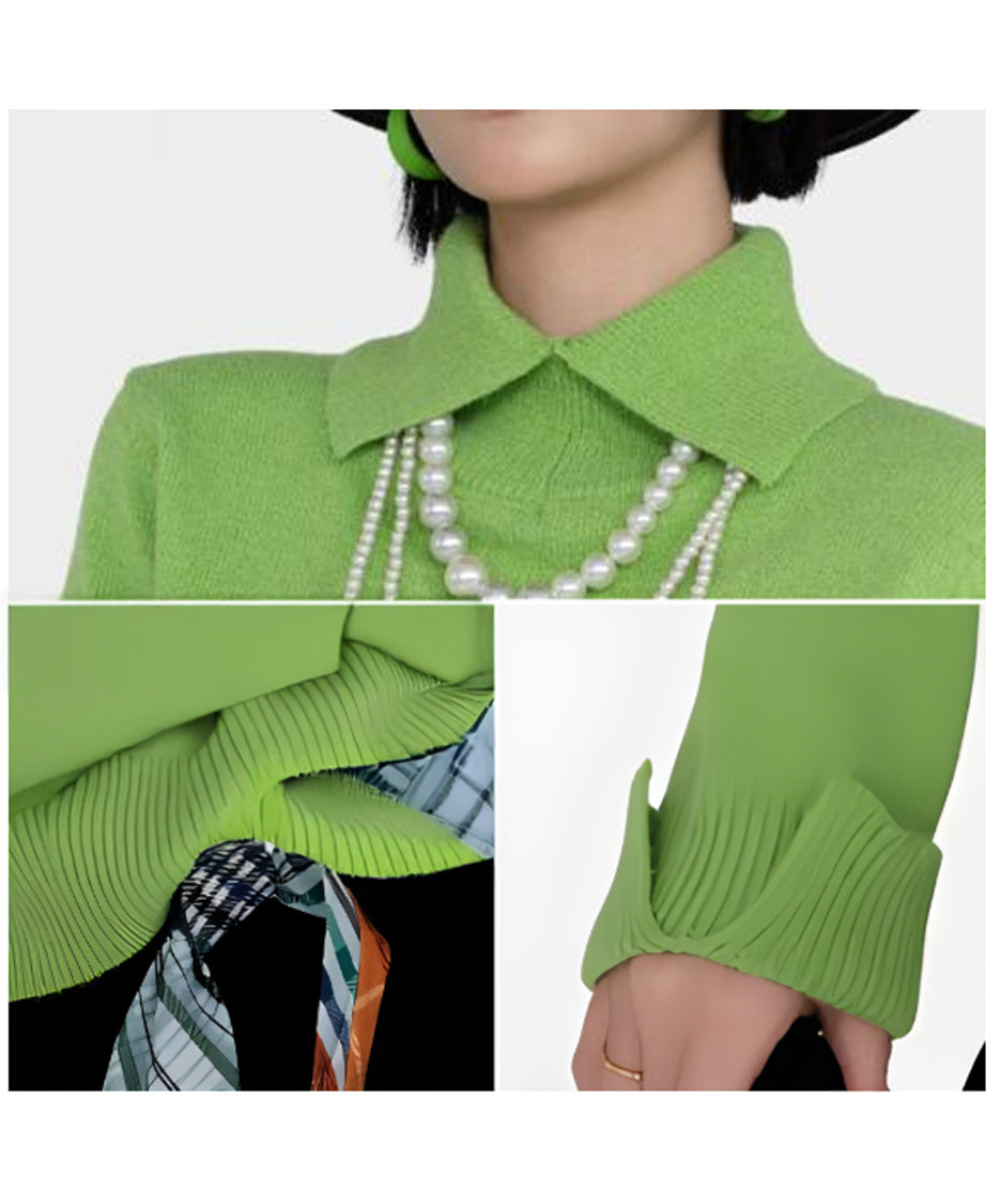 High Collar Slim Knit Top