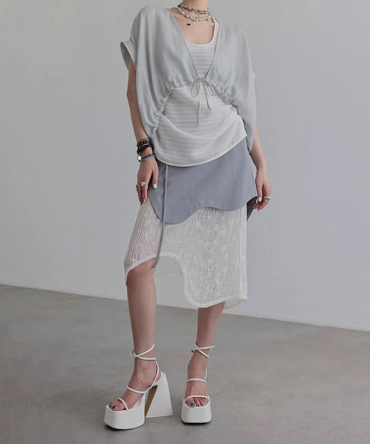 Wave Line Patchwork Skirt