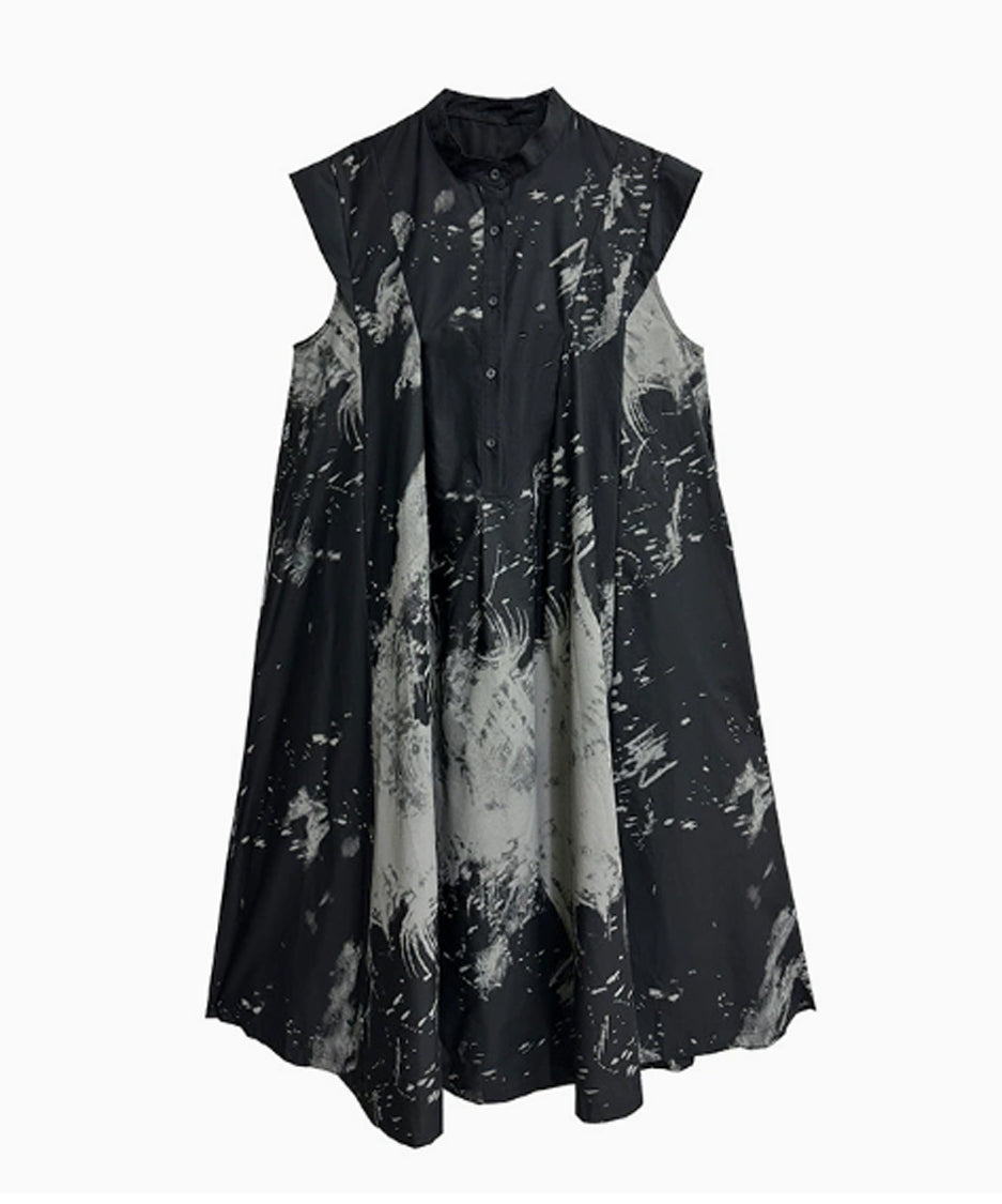 French Sleeve Print Dress