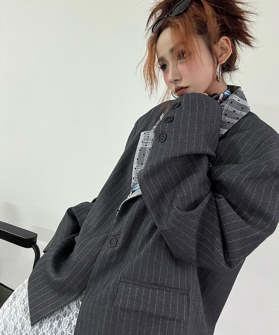 Lace Splicing Collar Jacket