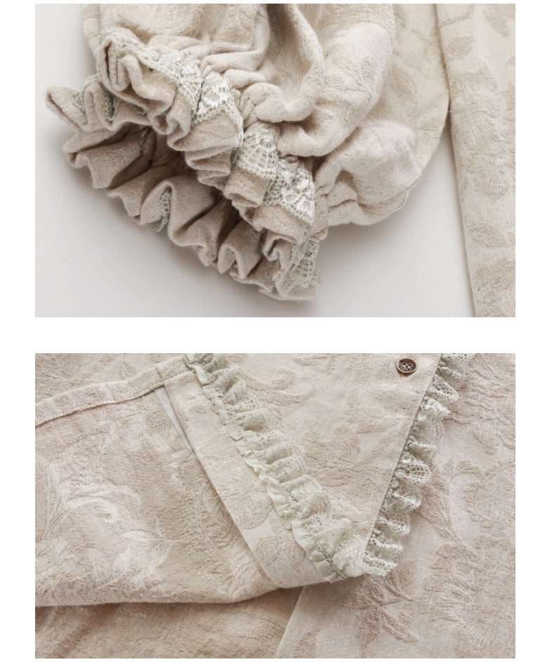 Frill Collar Jacquard Dress