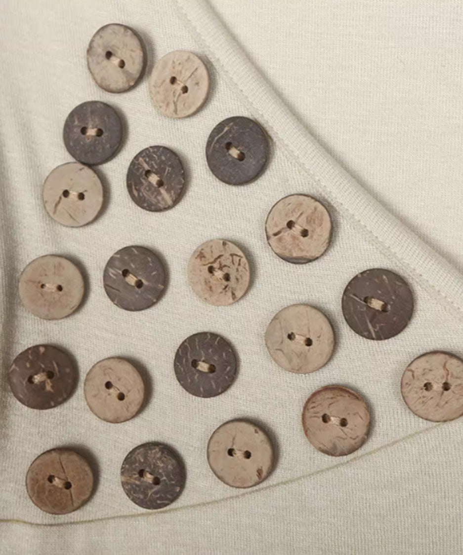 Button Accent Wrap Neck Top