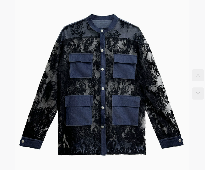 Lace Denim Combination Blouse
