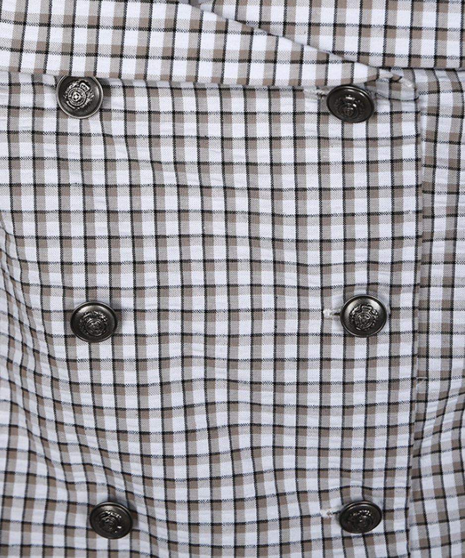 Grid Line Panel Blouse