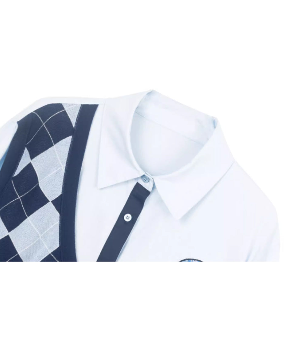 Faux Two-piece Blouse