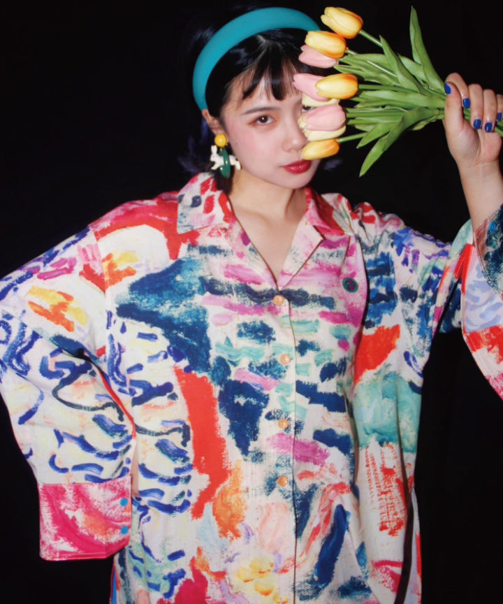 Brush Stroke Oversized Shirt
