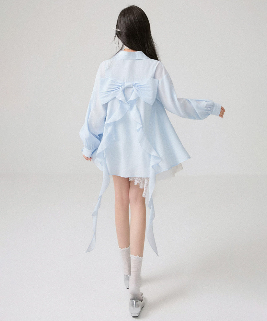Ribbon Cascade Blouse