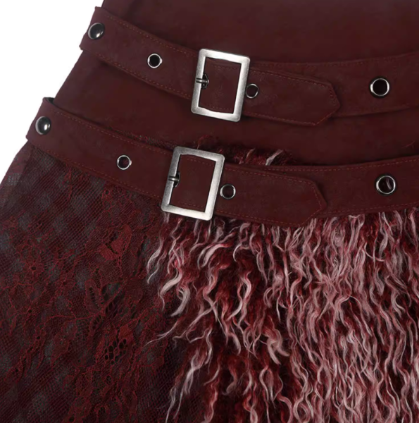Fur Belt Handkerchief Skirt