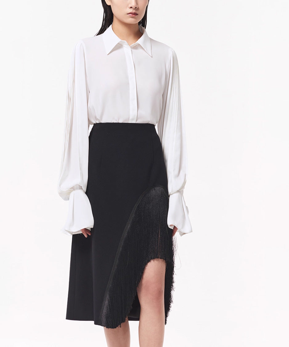 Pleated Sleeve Volume Blouse