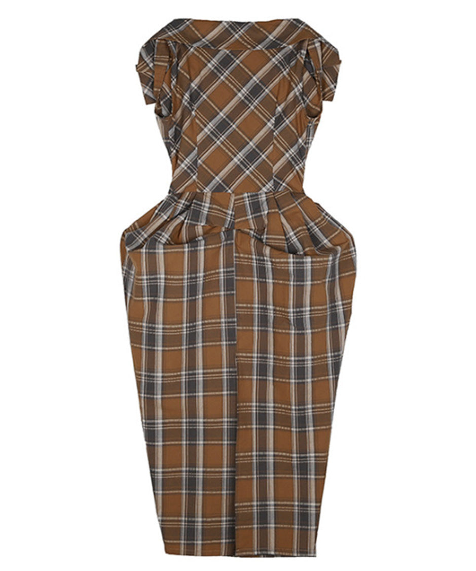 Plaid Fold Line Dress