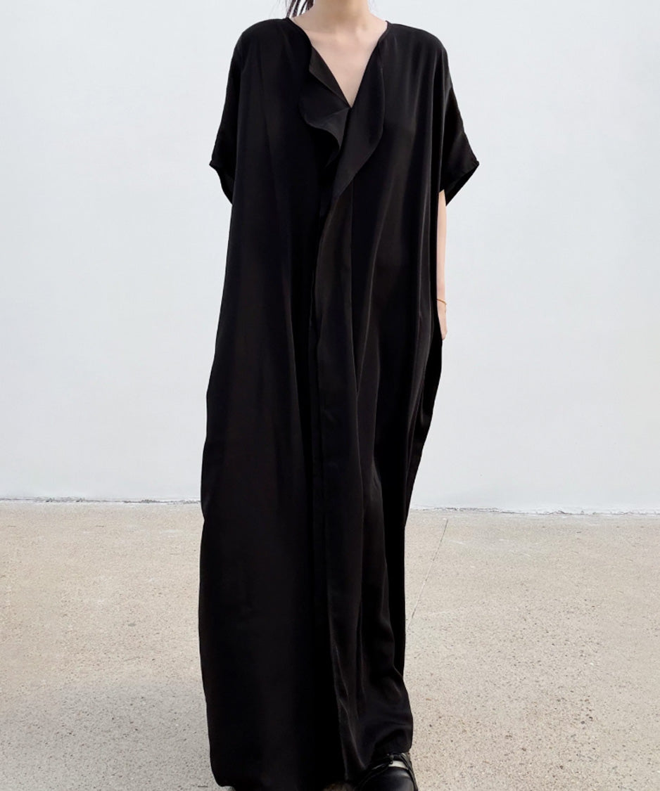 Cascade Drape Long Dress