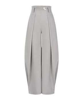Side High Waist Tuck Pants
