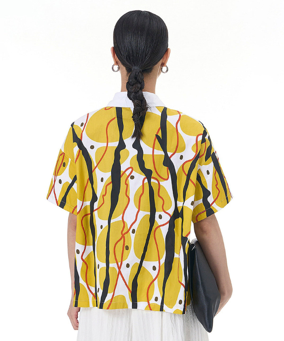 Contrasting Print Blouse